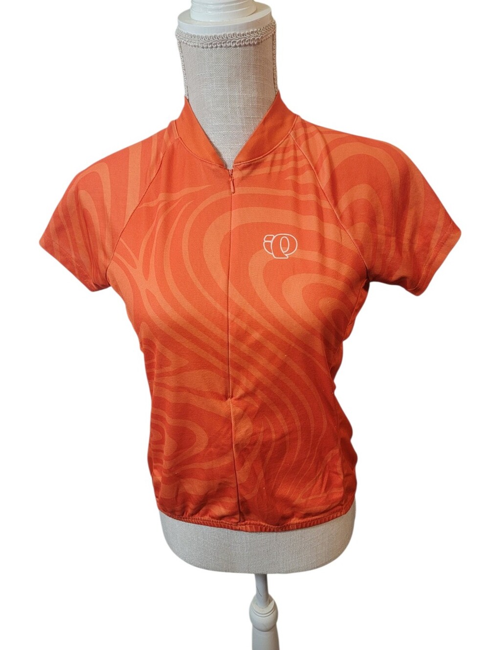 Pearl Izumi Orange Short Sleeve 1/2 Zip Back Pocket Top Size Medium